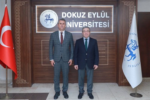 Kaymakamımız Mehmet Özer, Dokuz Eylül Üniversitesi Rektörü Prof. Dr. Bayram Yılmaz'ı Ziyaret Etti